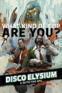Jaquette de Disco Elysium — l'inspecteur Harrier sur fond de Revachol